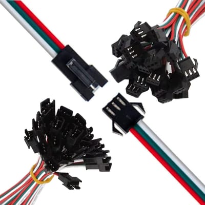 30 paar 3-pins stekker naar female adapterkabel, micro elektrische stekker - 22 AWG