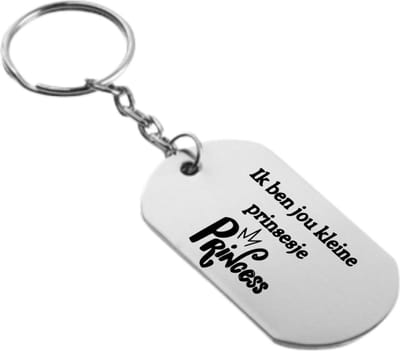 Akyol - ik ben jou kleine prinsesje sleutelhanger - Familie - vrienden - cadeau - 54 x 29mm