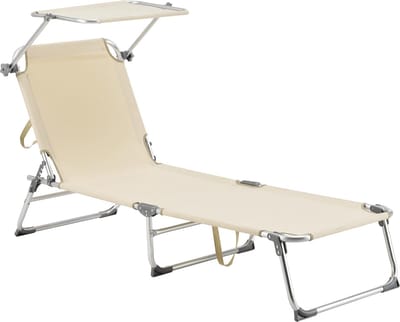 Ligbed met luifel Legorreta 189x57x28 cm tot 115 kg beige