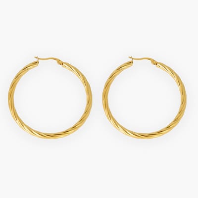 Lajetti - Oorbellen Ringen Dames 5 cm Stainless Steel Gold Plated