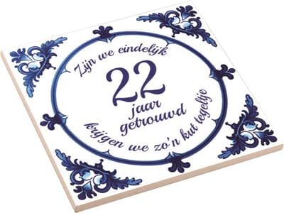 Huwelijk Cadeau | Zijn We Eindelijk 22 Jaar Getrouwd, Krijgen We Zo'n Kut Tegeltje | Kuttegel | Huwelijkscadeau | Huwelijksverjaardag | Spreuktegel