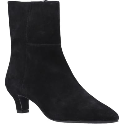 Hush Puppies Nahla Hak Leer Dames Zwarte Hakschoenen Enkelboots