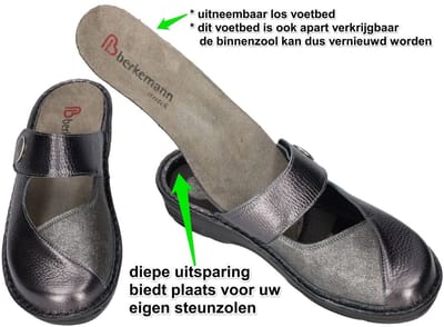 Berkemann -Dames - grijs donker - pantoffels - maat 42.5
