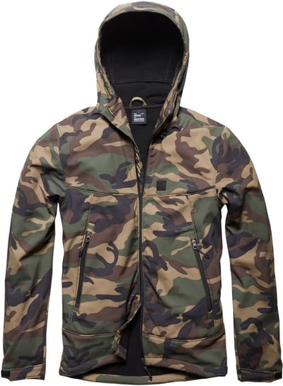 Vintage Industries Funktion-jas Alford -softshelljas Woodland Camo