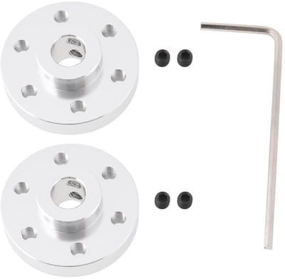 Dailygoods- Askoppeling Stijve Flens - 2x Aluminiumlegering - 6mm Binnendiameter - 25,4mm Buitendiameter - 9,2mm Hoogte - M3 Schroefgaten