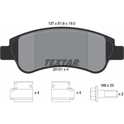 Remblokset TEXTAR 2410101, voor
