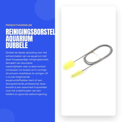 Dailygoods- Aquarium Borstel Dubbele Uiteinden - Reinigingsborstel - Flexibele Lente - Roestvrij Staal - Nylon Borsteldraad - Voor Buizen 9-35 mm - Buisborstel