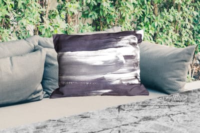 Buitenkussens - Verf - Zwart - Design - 60x40 cm - Weerbestendig