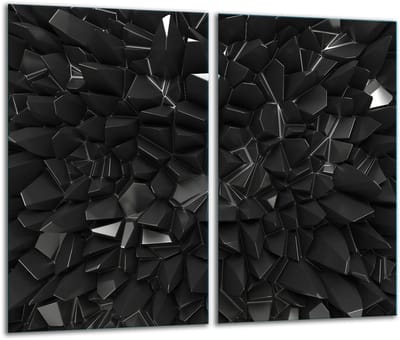 TMK ArtDeko - Snijplank Glas - 2x 30x52 cm - Glanzende Afwerking
