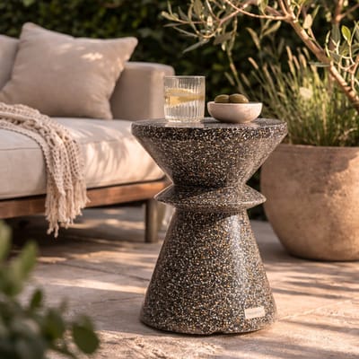 Hesperide Bijzettafel - Buiten - Sidetable - Rond - Cement - Tuintafel - 35x32x46 cm - ZERONA