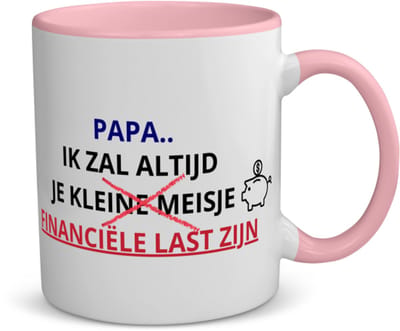 Akyol - papa cadeau koffiemok - theemok - roze - Papa - verjaardag papa - vader cadeau - vader - vader cadeautjes - vaderdag cadeau - vader cadeautjes verjaardag - liefste papa - papa - leuk kado om te geven - 350 ML inhoud