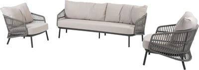Alicante stoel bank loungeset 3 delig antraciet Taste 4SO