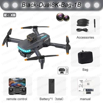 P14 Max Drone 8K HD GPS Professionele UAV Intelligente obstakelvermijding Opvouwbare dubbele camera Borstelloze mini-vliegtuigen 5000M Dual 8K 1B