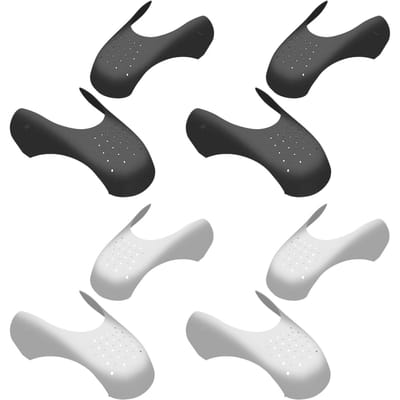 8 Stuks Kreukbeschermers Wasbaar Herbruikbaar Wit Zwart Kreukbeschermers voor Heren Sportschoenen gray