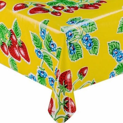 Atelier Du Baj Fresas Yellow Mexicaans Tafelzeil - 250 x 120 cm