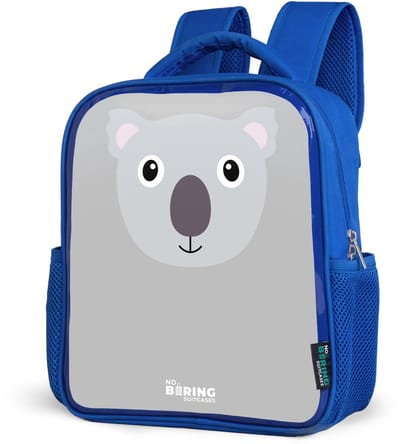 NoBoringSuitcases.com® - Rugzak blauw - Schooltas jongens - Dierenportret grijze koala - Kinder rugtas jongen - Boekentas kind - Kinderrugzak voor school - Schoolrugzak
