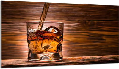 TMK ArtDeko - Glazen Beschermplaat - 90x52 cm - Whisky - Veilig