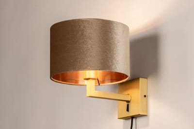 Lumidora Wandlamp 31115 - Voor binnen - SIENA - E27 - Goud - Messing (kleur) - Taupe - Metaal