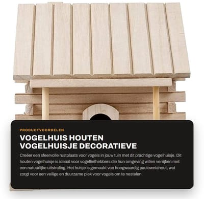 Dailygoods- Vogelhuis Houten - Vogelhuisje Buiten - Vogelvoederbak - Nestkast - Opknoping - Duurzaam Paulowniahout - Vogelnest