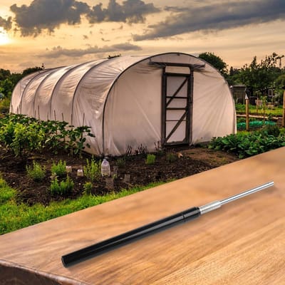 Broeikas Raamopener - Zonne-opener - Planten verzorgen - Automatische temperatuurregeling - 315 cm - Zwart zilver