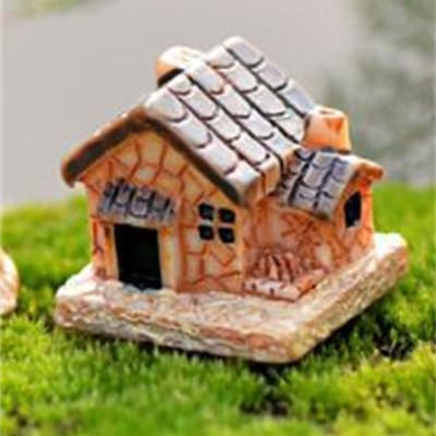Mini Kleine Huisjes Cottages DIY Speelgoed Knutselen Figuur Mos Terrarium Feeëntuin Ornament Landschap Decor Willekeurige Kleur Poppenhuis 3 Small Houses black