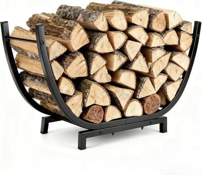 Decoratieve Halve Cirkel Houtopslag XXL - Stevige Metalen Stookhout Rek voor Binnen en Buiten