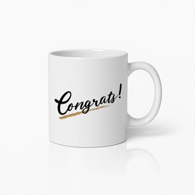 Keramische Congrats Mok 330ml – Motiverend Cadeau voor Afstuderen, Promotie of Feestelijke Gelegenheden
