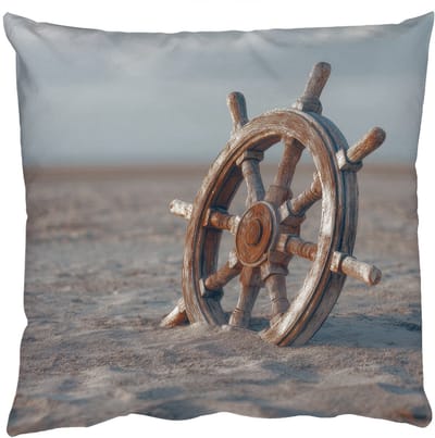 Sierkussens - Kussentjes Woonkamer - 50x50 cm - Scheepsstuur - Hout - Bruin - Zand
