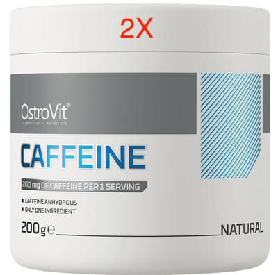 OstroVit - Natuurlijke Caffeine Poeder 2×200 g - Dubbel Power - Caffeine powder - 100% natural geen toevoegingen - 2000 Porties