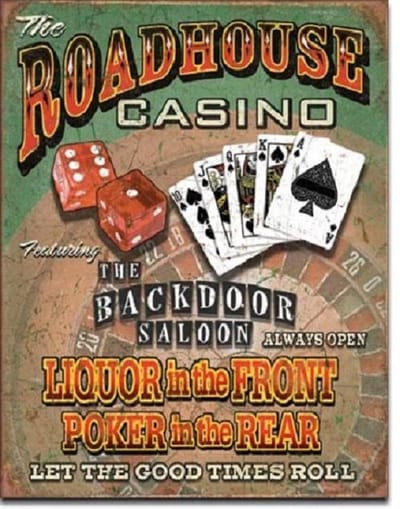 Wandbord - the roadhouse casino -30x40cm-