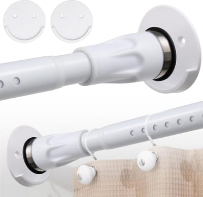 Allecto Premium - Witte douchegordijnstang 28 mm voor zwaar gebruik badkamer - Verstelbaar 109-259 cm