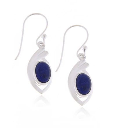 SilverGems Zilveren oorhangers met Lapis Lazuli edelstenen