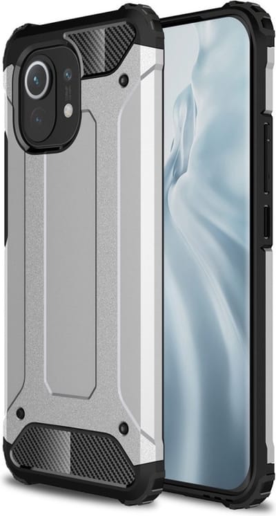 Lunso - Armor Guard backcover hoes - Geschikt voor Xiaomi Mi 11 - Zilver
