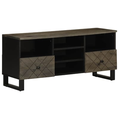 vidaXL - Tv-meubel - 100x33x46 - cm - massief - mangohout - zwart