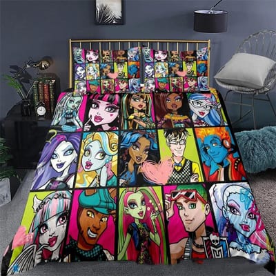 3D Geprint Monster High Beddengoed Set Dekbedovertrek Slaapkamer Dekbedovertrekken Eenpersoons Tweepersoons Kingsize Quiltovertrek Hometextiel 2/3 STUKS 140X200cm-2pcs
