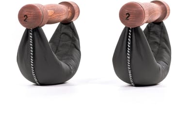 NOHRD Swing Dumbbells Club Sport 2kg – Echt Leren Gewichten met Notenhouten Handgrepen – Set voor Functionele Krachttraining