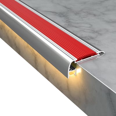 Trapneus Profiel - Antislip Rand - Veilig Lopen - Met LED Kanaal - 120 cm - Geel