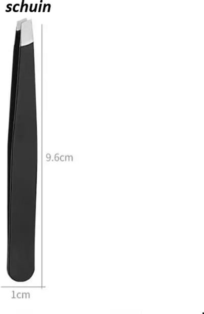 Pincet zwart luxe schuin - epileer pincet schuin