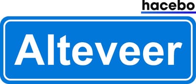 Hacebo - Plaatsnaam Sticker - 29x10 CM - Alteveer sticker - Verkeersborden sticker - grappige cadeaus - Alteveer