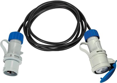 Verlengsnoer - Stroomkabel - Buiten Gebruik - Industriële Adapter - 10 meter - Zwart