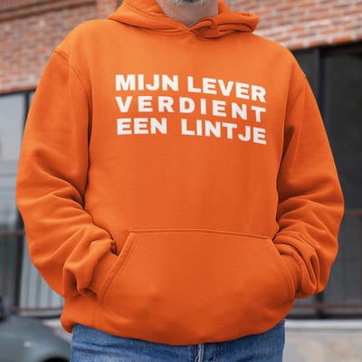 Oranje Koningsdag Hoodie Mijn Lever Verdiend Een Lintje - MAAT XS - Feestkleding & Carnavalskleding