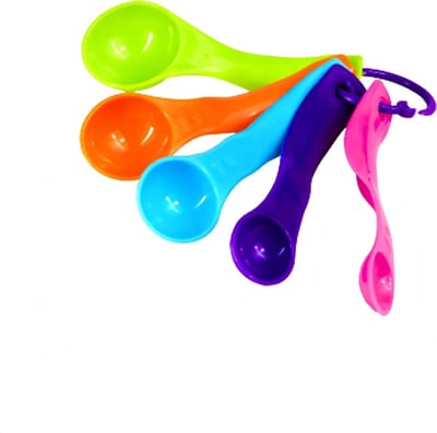 SnelShoppen - Maatlepels Set van 5 Kleurrijke Maatlepels van BPA-vrij Kunststof voor Vloeistoffen en Poeders, Keukenhulp voor Bakken en Koken