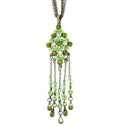 Behave ketting - Groene hanger met druppels - Nikkelvrij - Trendy & Elegante Mode
