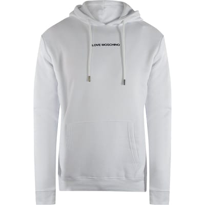 Love Moschino Effen Witte Hoodie Met Logo