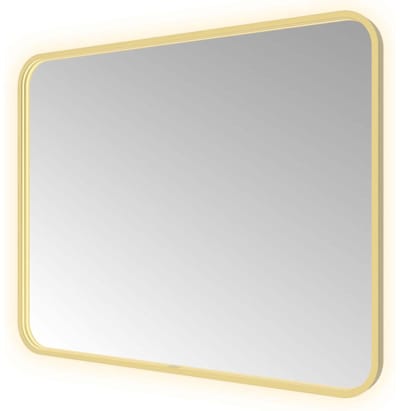 Hotbath &More SSQ180 Soft Square spiegel 100x80cm met verlichting, spiegelverwarming, kleurwissel, dimbaar en afstandsbediening geborsteld messing PVD