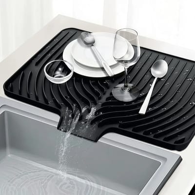 Unyqoos® Grote siliconen afdruipmat voor keuken met antislip en hittebestendige eigenschappen