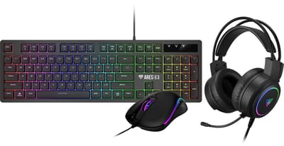 RGB Gaming Toetsenbord, Muis, Headset - Desktop Combo - Keyboard, Mouse, Headset - Gamdias Poseidon E2 3-IN-1 Game Set