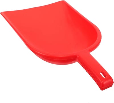 Stofblik en Bezemset - Handveger Tafel - Bureau Schoonmaken - Ergonomisch Handvat - 34 x 19 cm - Rood