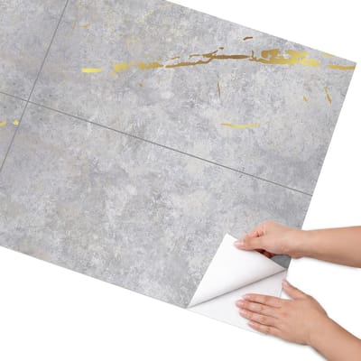 Coloray Meubel Wrap Folie - Grijs Meubelfolie - 75x150 cm - Wrapfolie Keuken Stenen elegantie - Decoratiefolie - Minimalist Meubelfolie - Meubel Wrap Folie - Woonkamer decoratie - Texturen