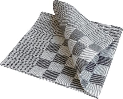 Treb Horecalinnen Servetten 10 Stuks Zwart en Wit Geblokt 40x40cm - Treb WS
